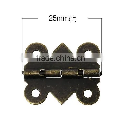 Antique Bronze 4 Holes Door Butt Hinges (rotated from 90 degrees to 210 degrees) 25.0mmx20.0mm