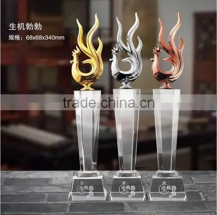 2017 High Quanlity Gold plated Chanticleer Trophy for Business Gift