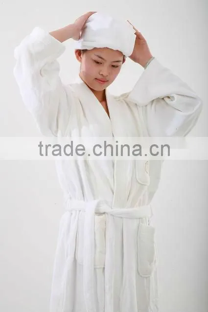 Luxury hotel bathrobe, velour bathrobe, terry bathrobe