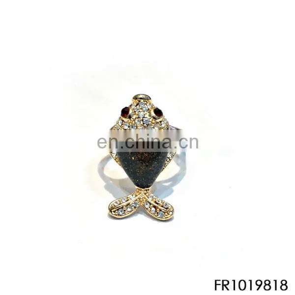 colorful crystal latest gunmetal adjustable finger ring designs