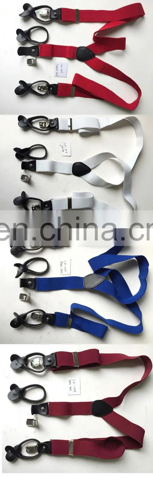 High quality 3.5cm width leather mens suspenders