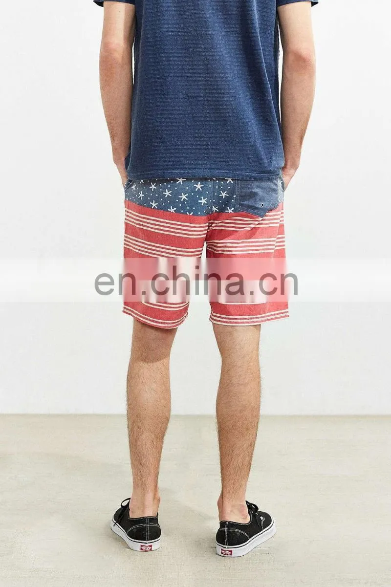 star and striped pattern hot selling board shorts men
