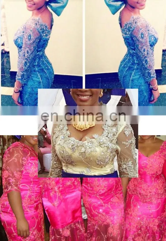 2016 wholesale french tulle lace EMBROIDERY LACE FABRIC beaded lace fabric for aso-ebi wedding party