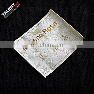 custom private smooth damask satin woven labels for clothing