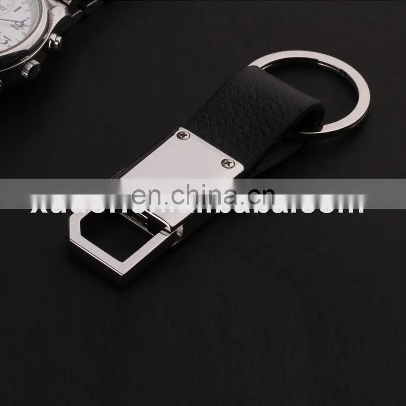 Fashion Car Creative Men Black Genuine Leather Waist Hanging Key Chain Wholesale Or Custom Zinc Alloy Metal Leather