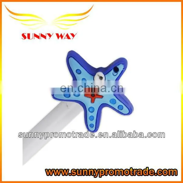 hot selling cute starfish soft pvc pen caps