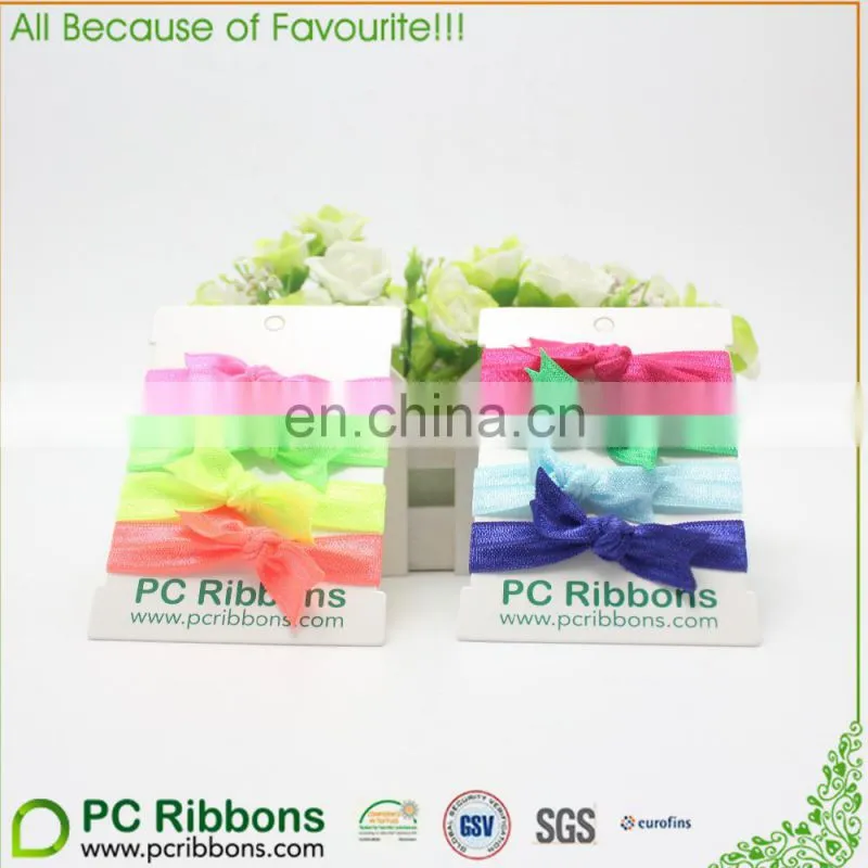 Beautiful mixed colors 5/8" fold over elastic hair ties