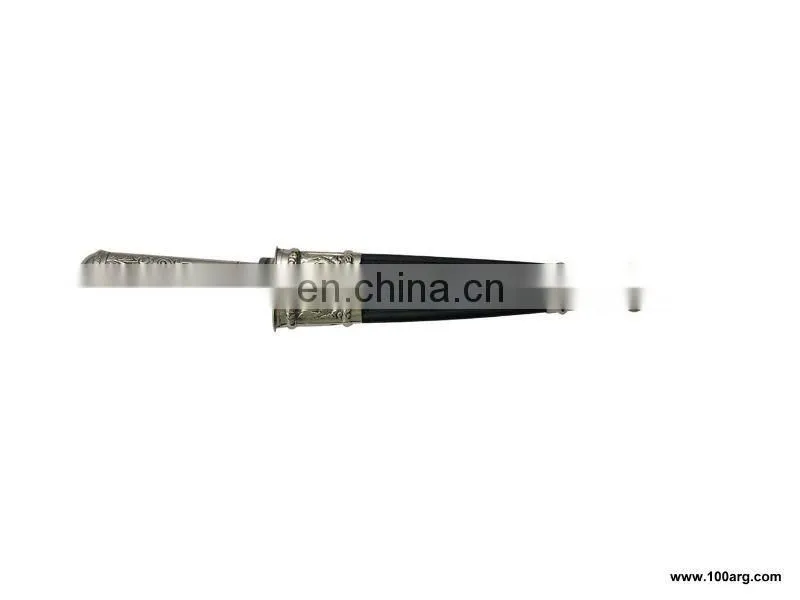 KNIFE CRIOLLO IN NICKEL SILVER AND LEATHER WITH CARBON STEEL BLADE 24CM
