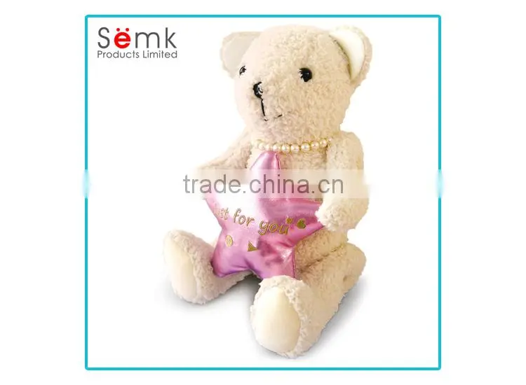 Custom polyester material stuffed talking plush bear toy