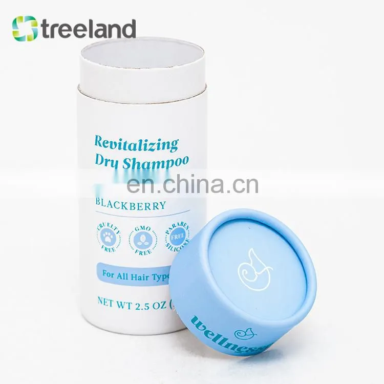 Hair powder cardboard cylinder tube packaging with inert shaker top