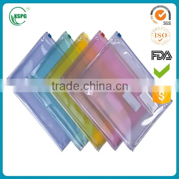 Clear PVC Slider Zipper Document Bag, Plastic Document Bag