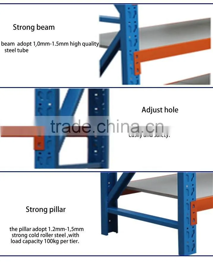 Firm Industrial Strorage Shelf Sheet Metal Storage Rack Stainless Steel Storage Rack