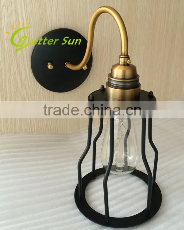 Matt Black Hat Shade Vintage Industrial Antique Wall Sconce
