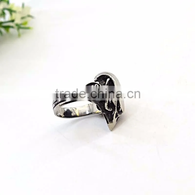 Shinny stainless steel wholesale skull rings men ring model custom logo