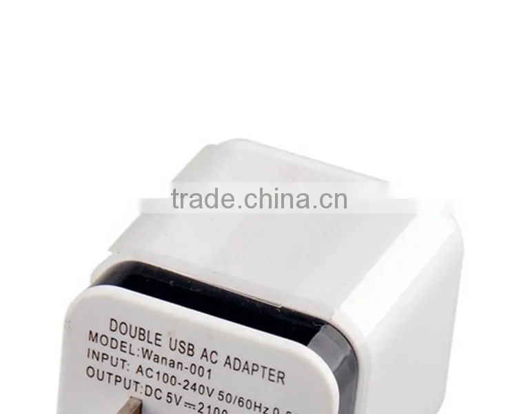 5V 2.1/1A USA Plug AC Travel Dual USB Wall Charger For iPhone 6 5 For iPad For Samsung Galaxy S6 S5 S4 Mobile Phones Adapter