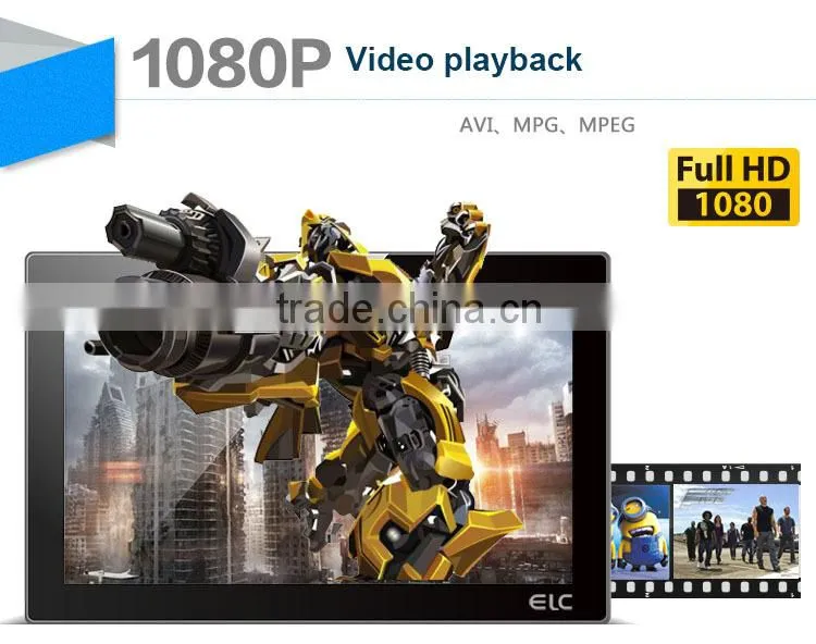 14 inch digital photo frame widescreen IPS panel 1600*900 16:9,photo , music video playback, Full HD,AV in, VESA for hanging