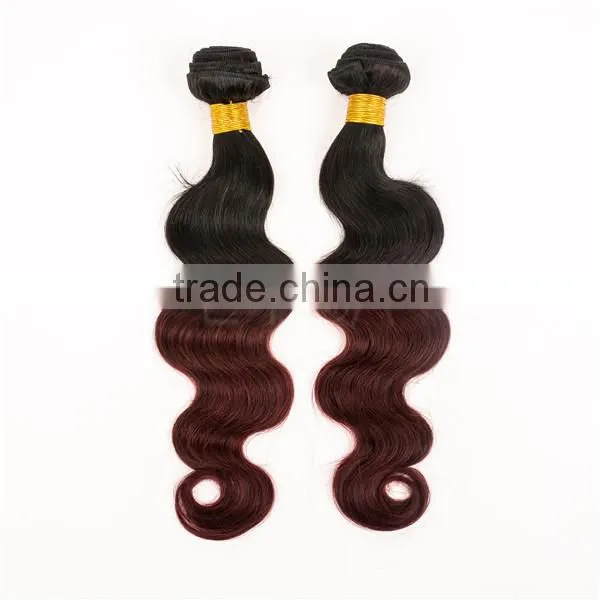 body wave 1b 99J color from China cheap weft ombre human hair extension on sale