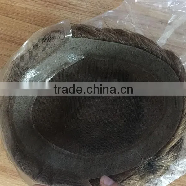Fine virgin brazilian hair cheap toupee for men