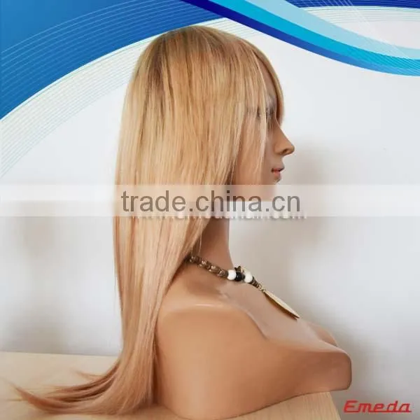 Wholesale cheap 100% European hair Honey Blonde Human Hair Full Lace Wig