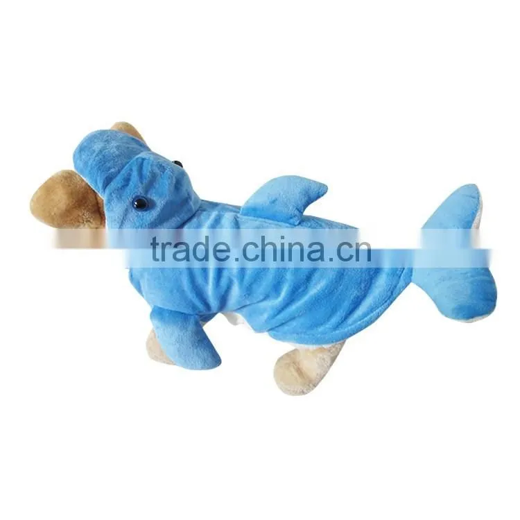 Suitable for autumn winter Double layer cut hair Royal Velvet Blue Dolphin pet clothes