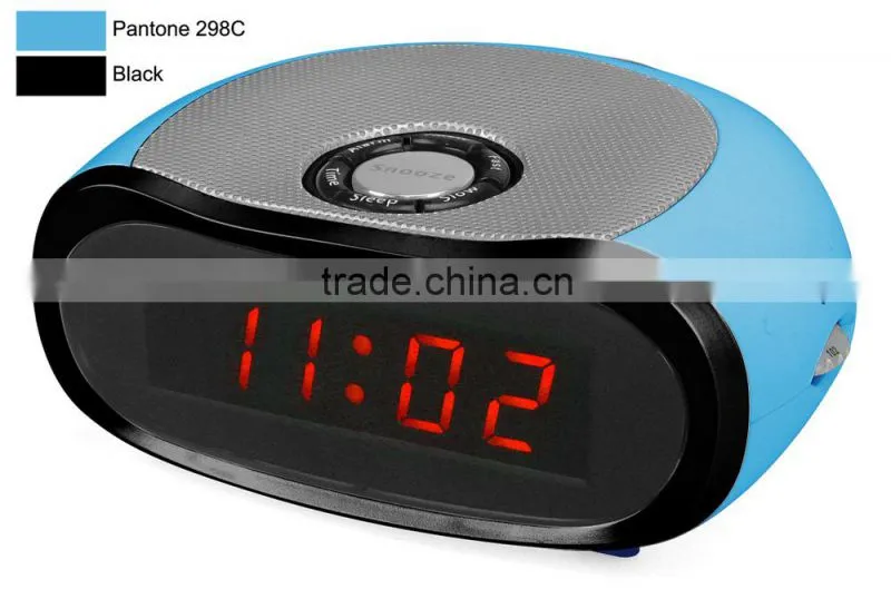 Promotional Gifts Stylish Blue Pebble Shape Alarm Clock Radio