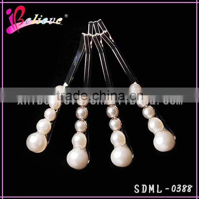 Cute pearl hair accessories made in China Yiwu pearl hair clip pearl pin for girls