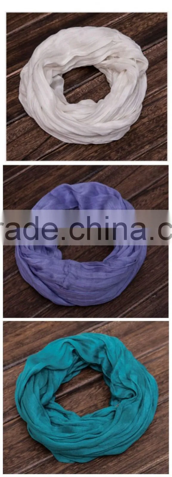 Trend All-match Dubai Muslim Man Women Neck Warmer Real Silk Solid Infinity Scarf