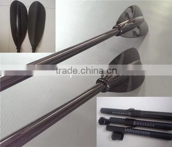 Carbon fiber kayak paddle with adjustable shaft