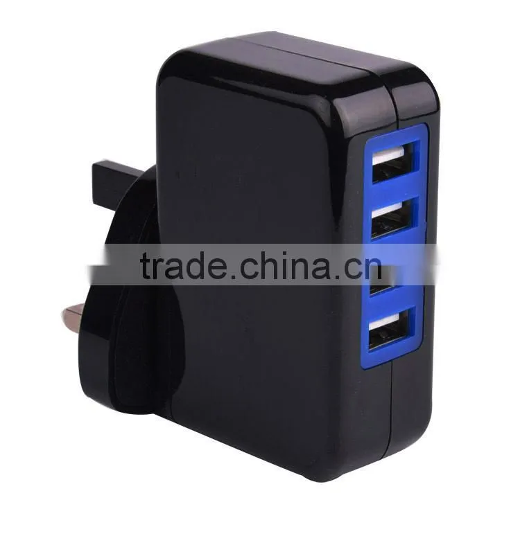 20w 5v4a four usb port replaceable plug power adapter