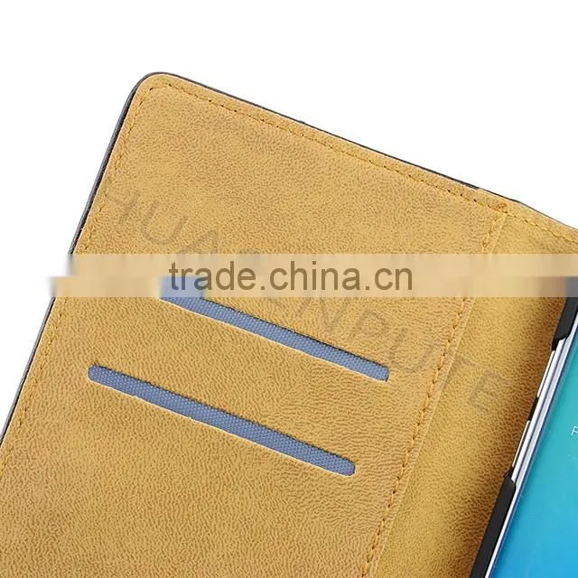 China Factory Insert Card Leather Case For Samsung Galaxy S6 Edge Plus