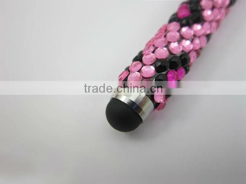 Beautiful bling stylus ball pen for touch screeen phone,ball pen with shiny stone decoration