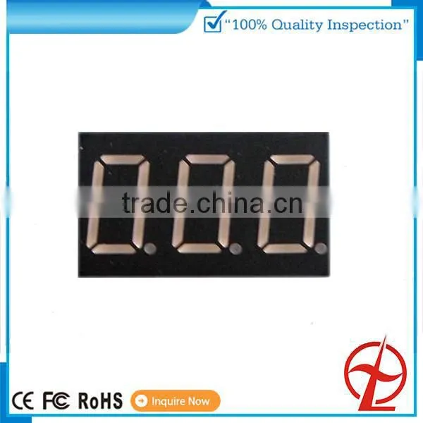 yellow green color 0.52 inch 7 segment 3 digit 7 segment display