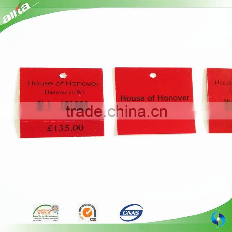 Allta Group direct factory cheap customize wholesale printed paper hang tag clothing price tag