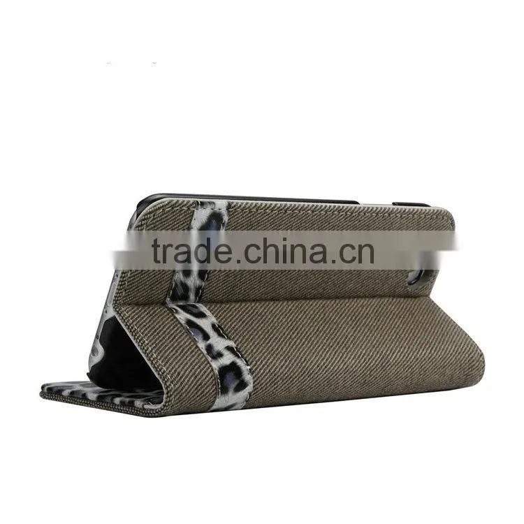 Stylish Leopard Print PU Leather Wallet Flip Stand Mobile Phone Case for iPhone 6