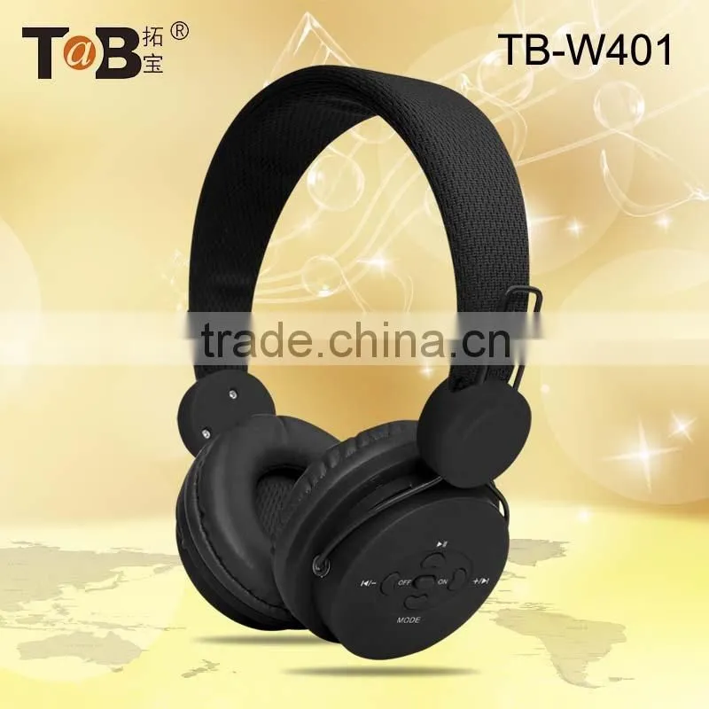 Wireless cute headphone high quality headphone with fm radio memory card function from China factory