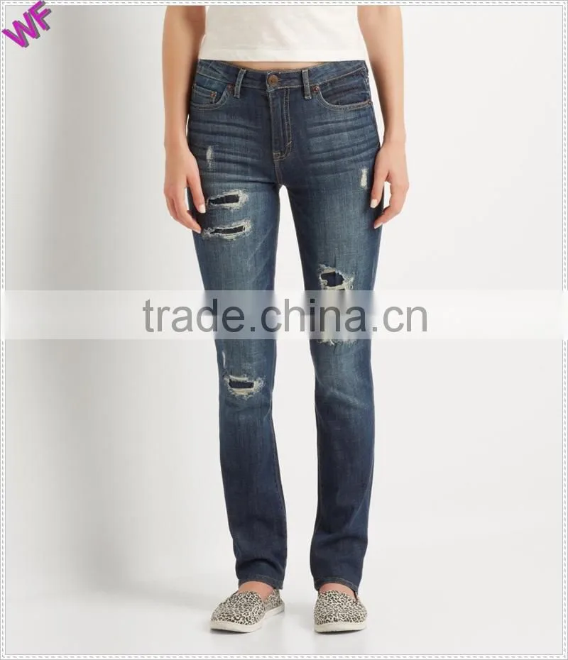 China Apparel wholesale Denim clothing manufacturer lady jean