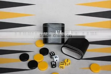 Leather Travel Suitcase of Backgammon Set