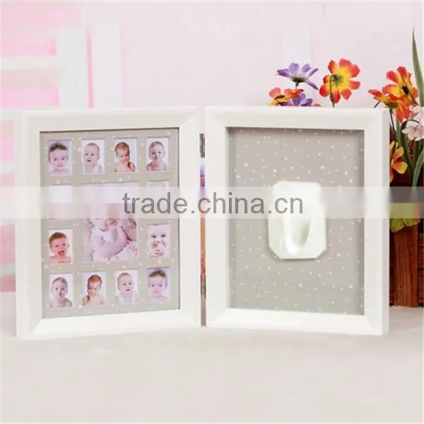 Air drying clay polymer handpring impression with double frame