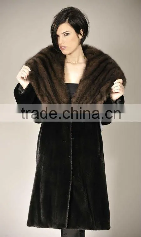 sell hooded black mink fur coat