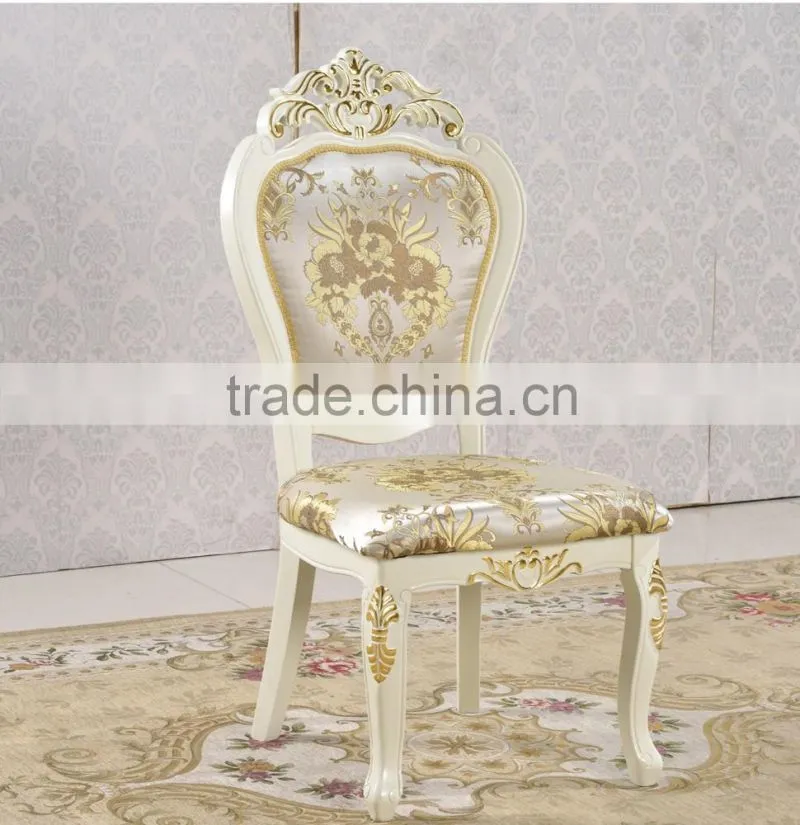 Hotel general use gold gilt armless chair solid rubber wood gold leaf chair