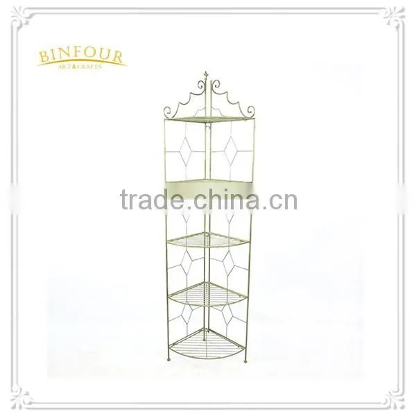New design 4 tier corner shelf metal planters display stand