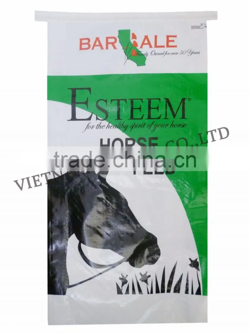 Vietnam Reusable Bopp laminated pp woven bag for horse feed