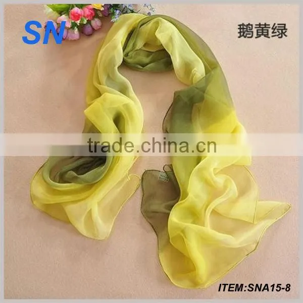 2014 new style silk chiffon scarf plain silk chiffon scarf