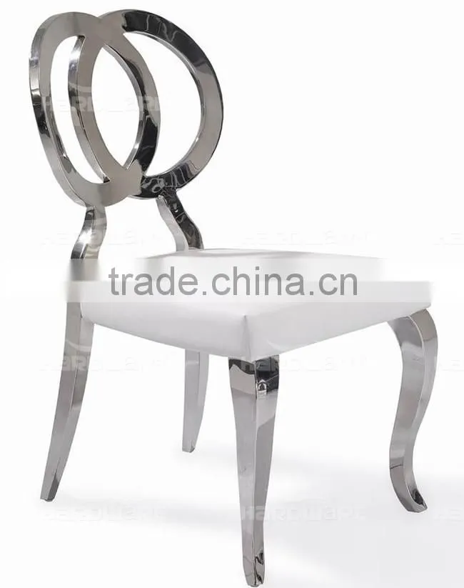 stainless steel cross back banquet chair , hotel wing back dining chair