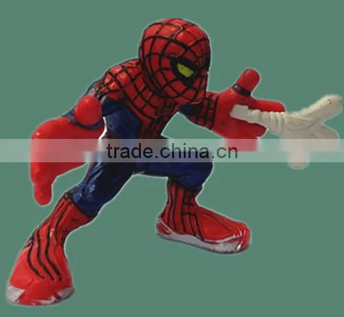 mini plastic spiderman figurine, cartoon character toy