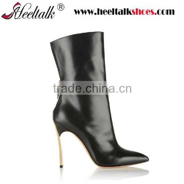 OEM ODM quality high heel pointed toe lace up winter suede ankle boots