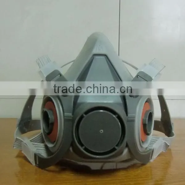 2016 hot selling half face magnetic gas mask double filter face gas mask anti gas mask, protect organic or acid gas
