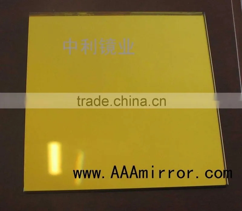 Luxury unframed bronze gold mirror made of golden tinted float glass