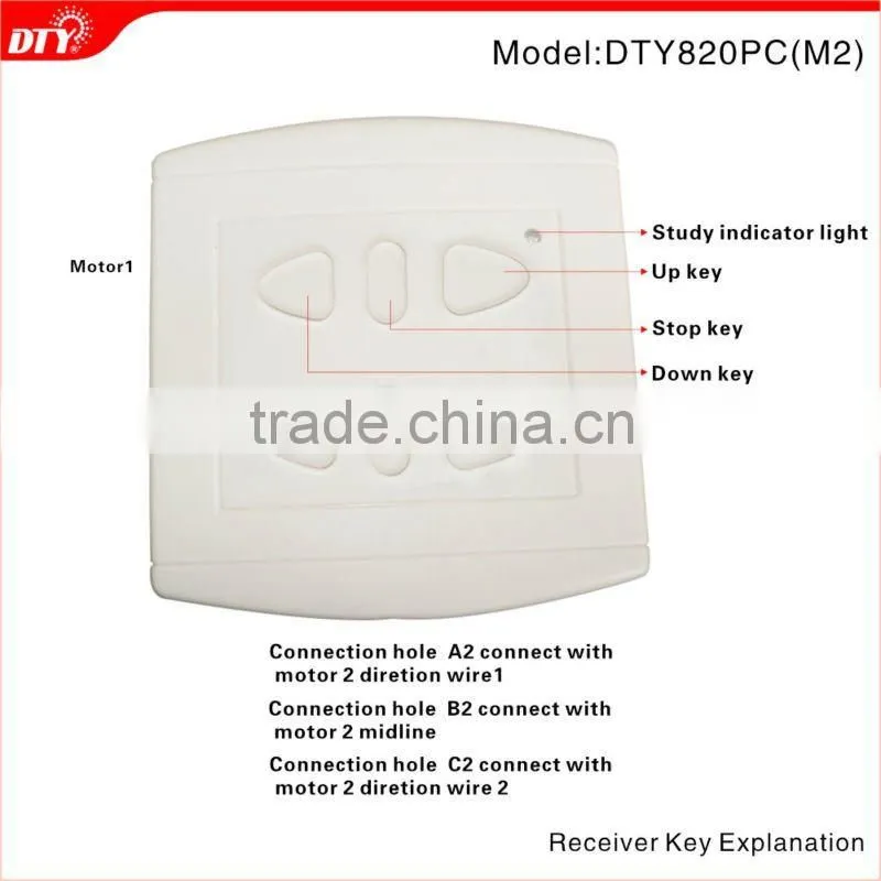 Dual tubular motor door wireless multi-channel remote control system