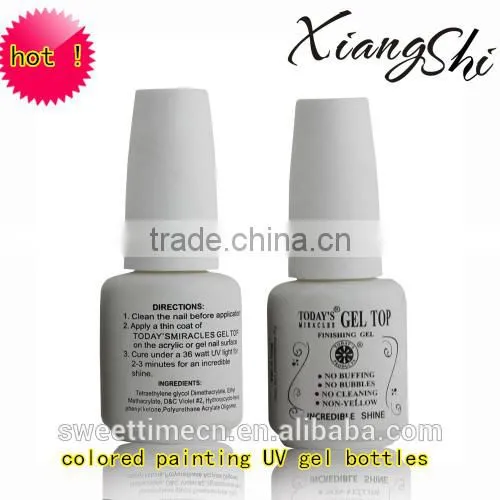 square small nail polish bottle with brush and cap